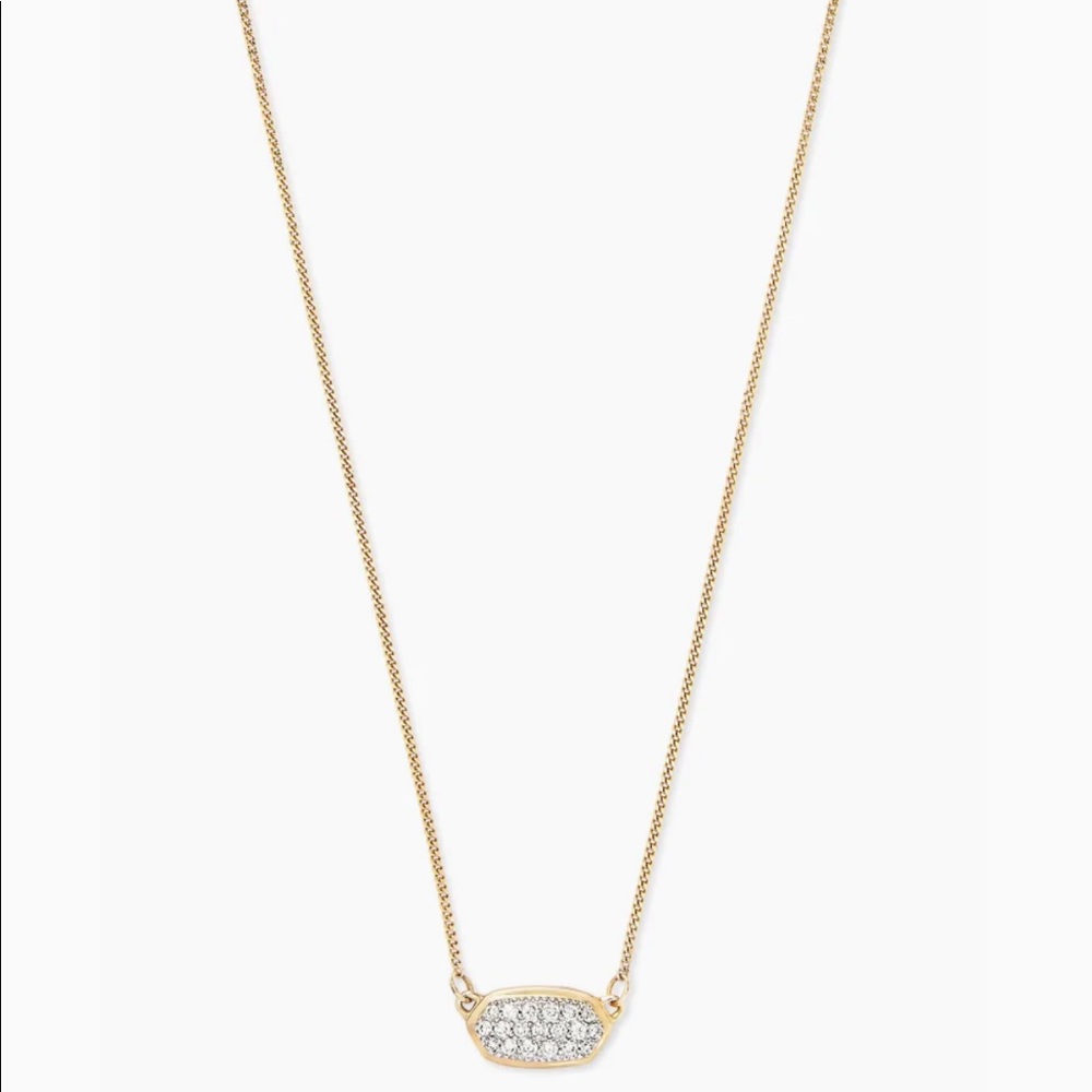 Lisa Pendant Necklace In Pave Diamond And 14k Yellow Gold